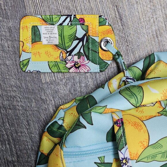Vera Bradley Lighten Up XL Duffel Backpack Carry On Tote Bag Lemon Grove- Bundle - Picture 5 of 7